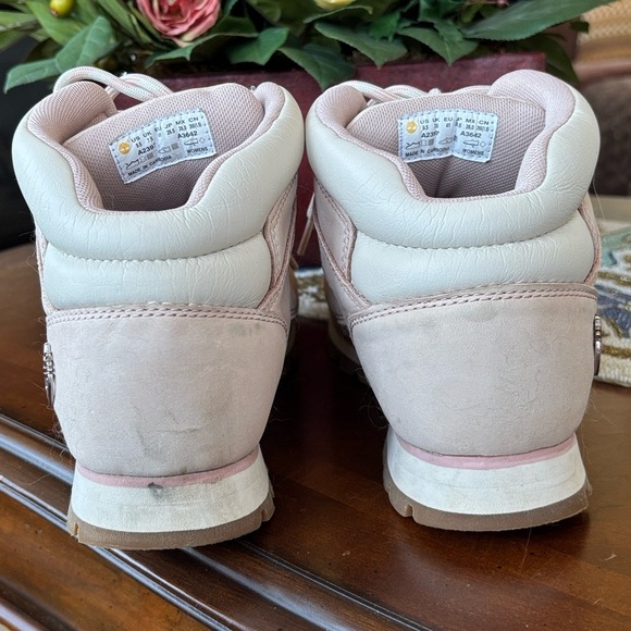 Timberland Euro Hiker Sprint Mid Light Pink Nubuck Leather Women's Boots Lace Up - Picture 8 of 15